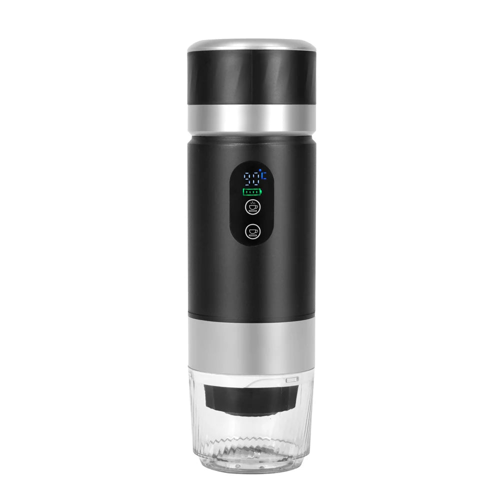Machine à café expresso portable auto-chauffante avec écran LED, mini-machine à café chaud et froid alimentée par batterie, pour la maison, le bureau et les voyages