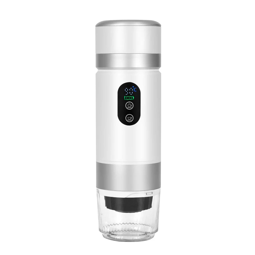 Machine à café expresso portable auto-chauffante avec écran LED, mini-machine à café chaud et froid alimentée par batterie, pour la maison, le bureau et les voyages