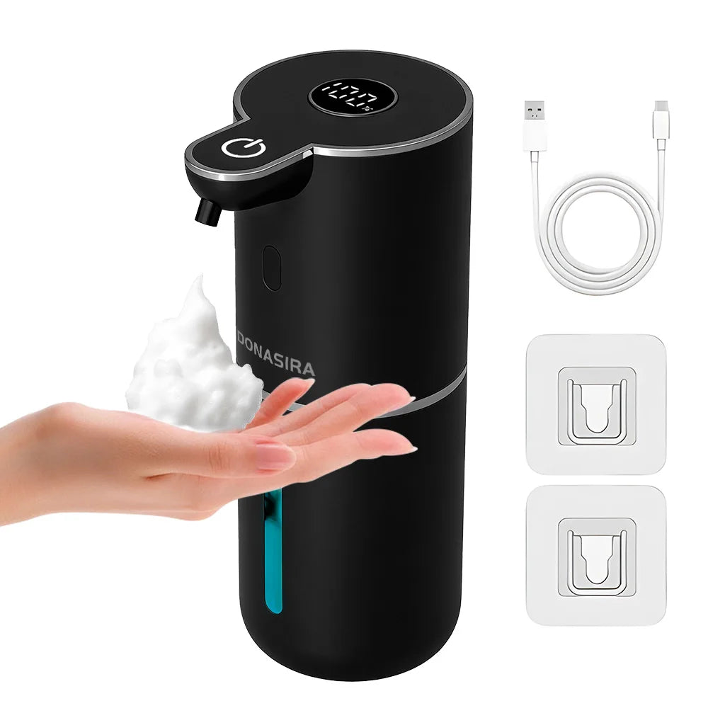 380ML Touchless HD Display 6-Levels Adjustable Foam/Liquid Control Automatic Smart Sensor Soap Dispenser Portable Shampoo Bottle