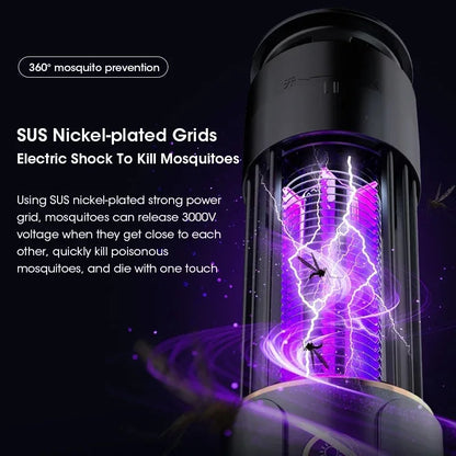Mosquito Killer Lamp 2-in-1 Anti-Mosquito Lamp Electronic Mosquito Zapper Rechargeable Mosquito Repellent 3-level Timing Mode