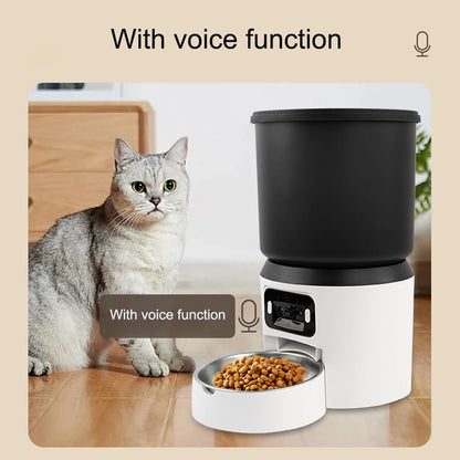 4L Automatischer Futterautomat mit Kamera für Katzen und Hunde, intelligenter Timer, Futterspender (ohne Stecker)