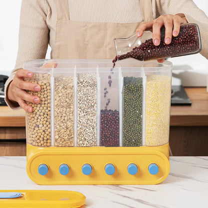 Wall Mounted Cereals Dispenser Kitchen Food Storage Containers Rice Grains Dispenser Transparent Separate Sealed Storage Jars