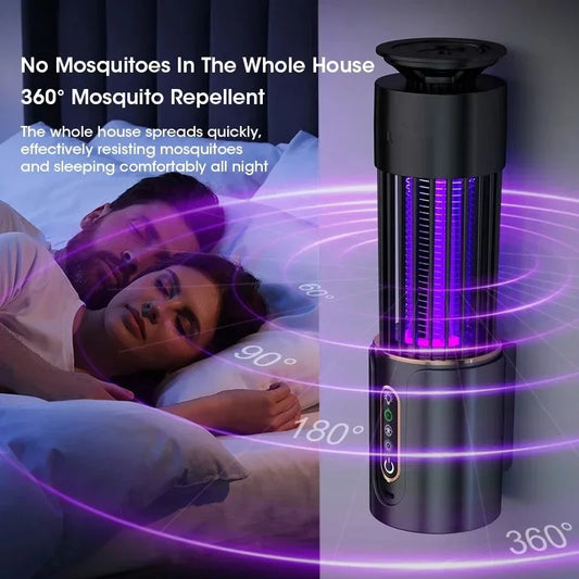 Mosquito Killer Lamp 2-in-1 Anti-Mosquito Lamp Electronic Mosquito Zapper Rechargeable Mosquito Repellent 3-level Timing Mode