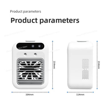 Household mini air cooler Household office humidification spray desktop small fan