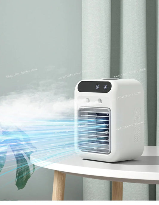 Household mini air cooler Household office humidification spray desktop small fan