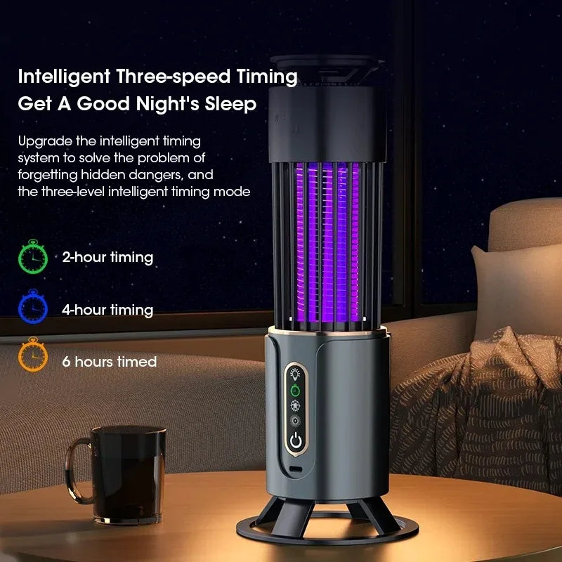 Mosquito Killer Lamp 2-in-1 Anti-Mosquito Lamp Electronic Mosquito Zapper Rechargeable Mosquito Repellent 3-level Timing Mode