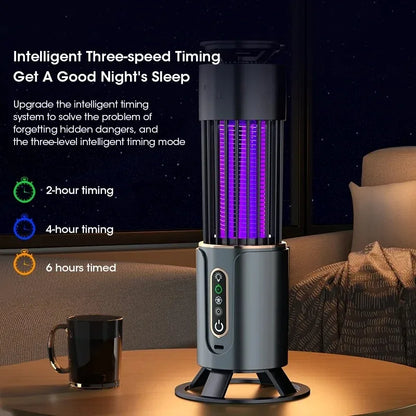 Mosquito Killer Lamp 2-in-1 Anti-Mosquito Lamp Electronic Mosquito Zapper Rechargeable Mosquito Repellent 3-level Timing Mode