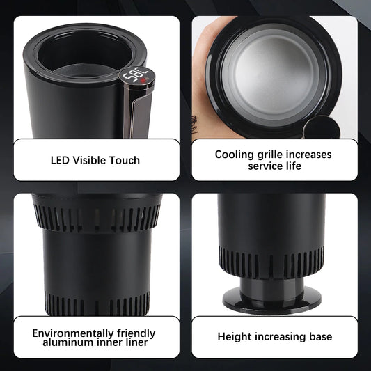 Car Cooling Heating Cup Holder Temperature Display DC 12V Refrigeration Kettle Heat Preservation Smart Cup Water Warmer Bottle