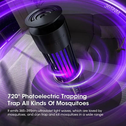 Mosquito Killer Lamp 2-in-1 Anti-Mosquito Lamp Electronic Mosquito Zapper Rechargeable Mosquito Repellent 3-level Timing Mode