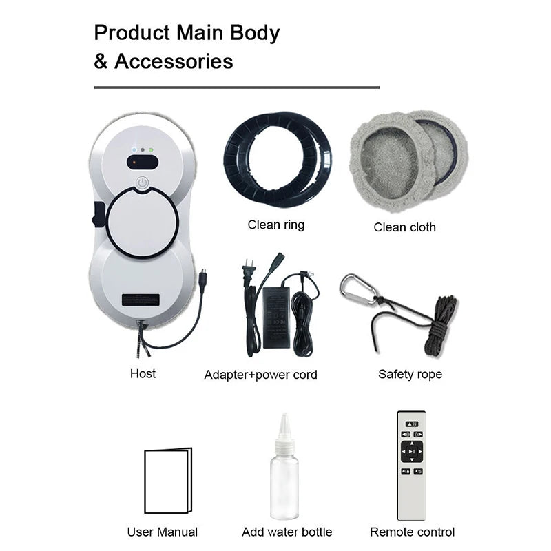 Robot de nettoyage automatique de vitres Pulvérisateur Nettoyage de vitres Lave-vitres Nettoyants spécialisés Aspirateur Appareil ménager Nettoyeur à distance