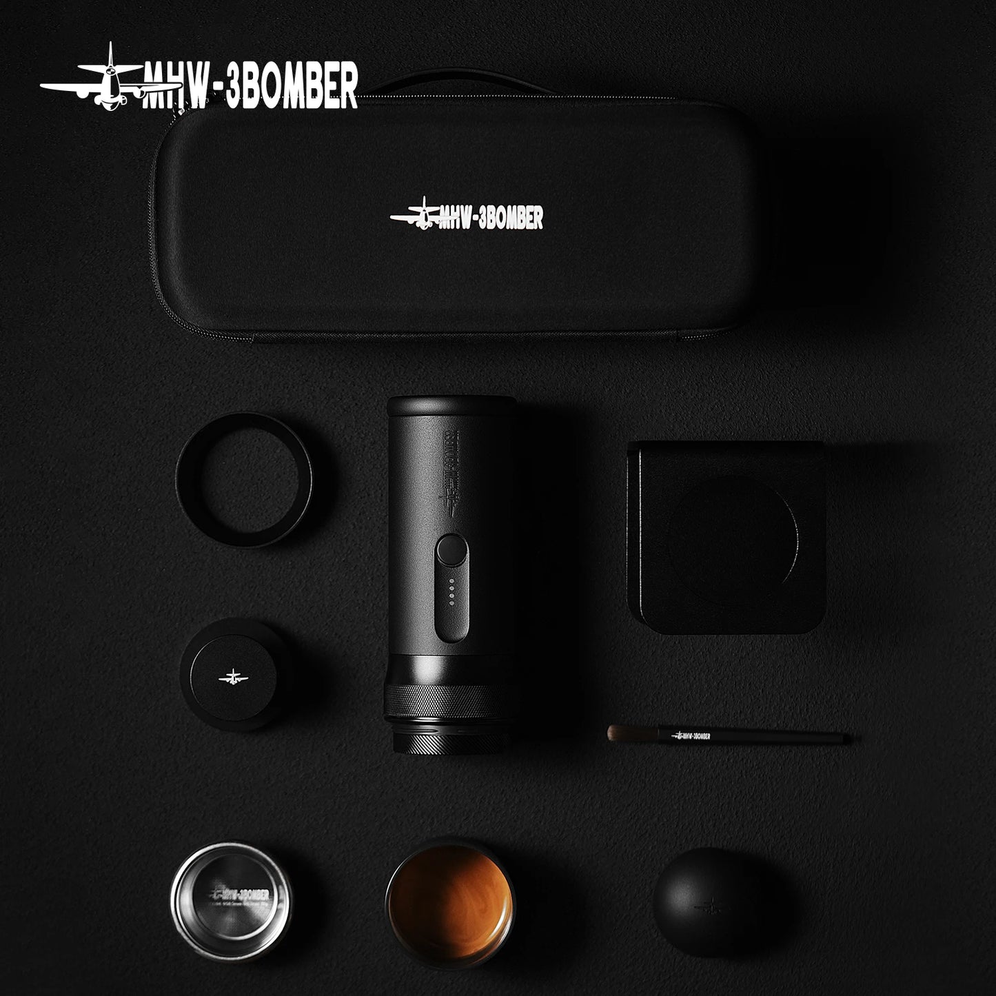 MHW-3BOMBER X-press58 Espresso Machine USB Portable Electric Coffee Machine Travel Coffee Maker for Camping with Storage Bag Kit