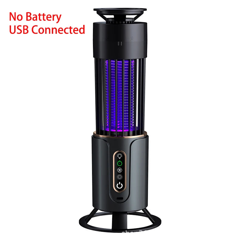 Mosquito Killer Lamp 2-in-1 Anti-Mosquito Lamp Electronic Mosquito Zapper Rechargeable Mosquito Repellent 3-level Timing Mode