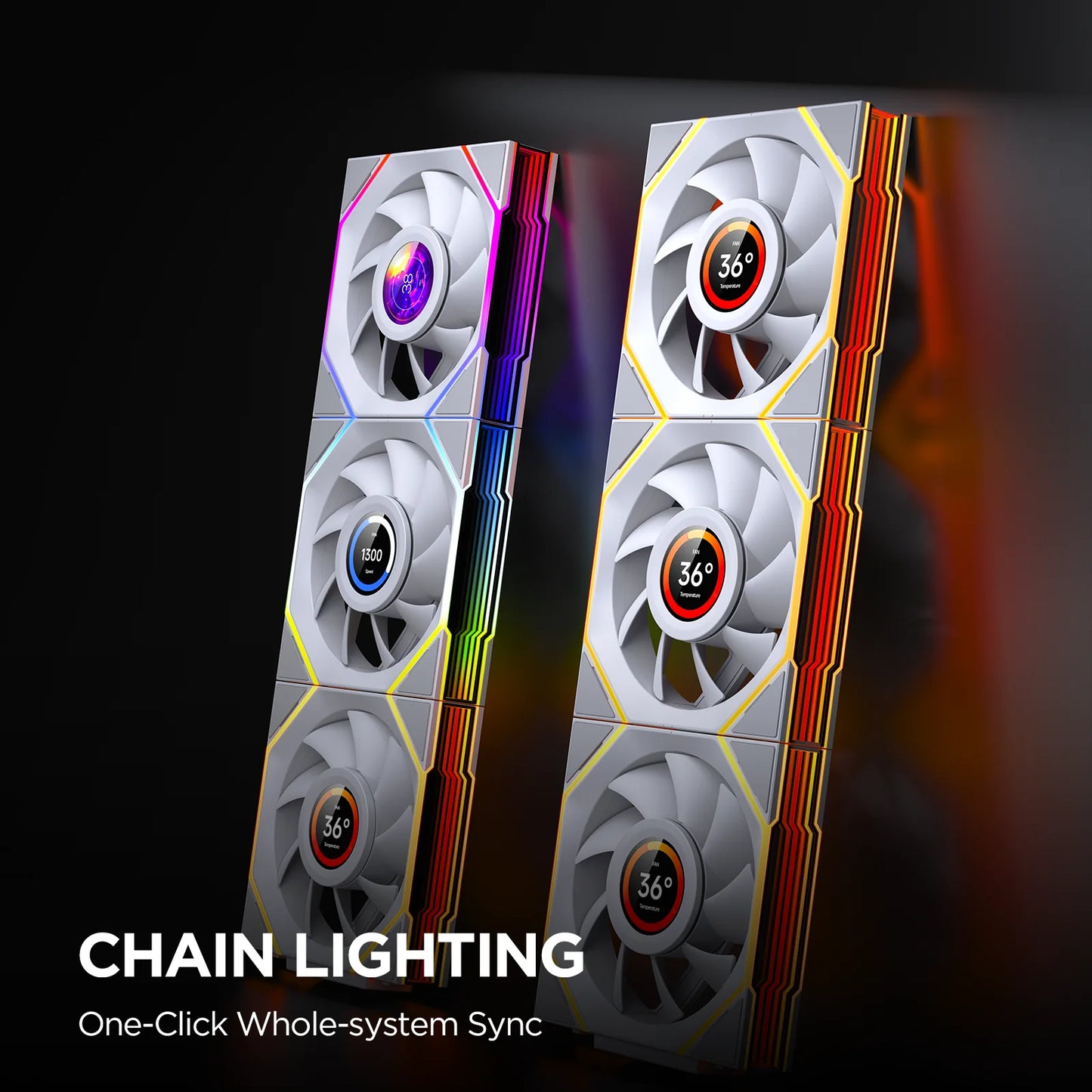 Interstellar V4-LCD 1.5 Inch 60Hz Customize Screen Modular Splicing Infinity Mirror 120mm CPU Case LCD Fan Jungle Leopard