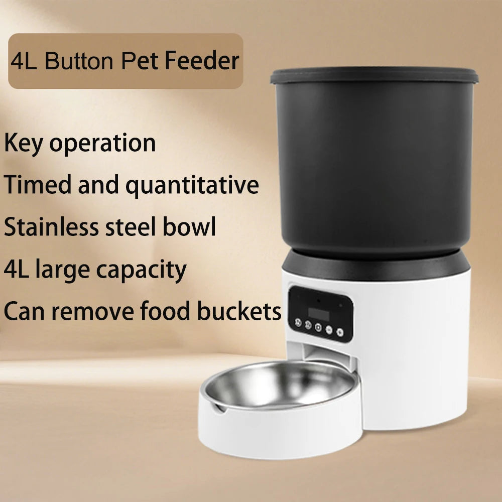 4L Automatischer Futterautomat mit Kamera für Katzen und Hunde, intelligenter Timer, Futterspender (ohne Stecker)