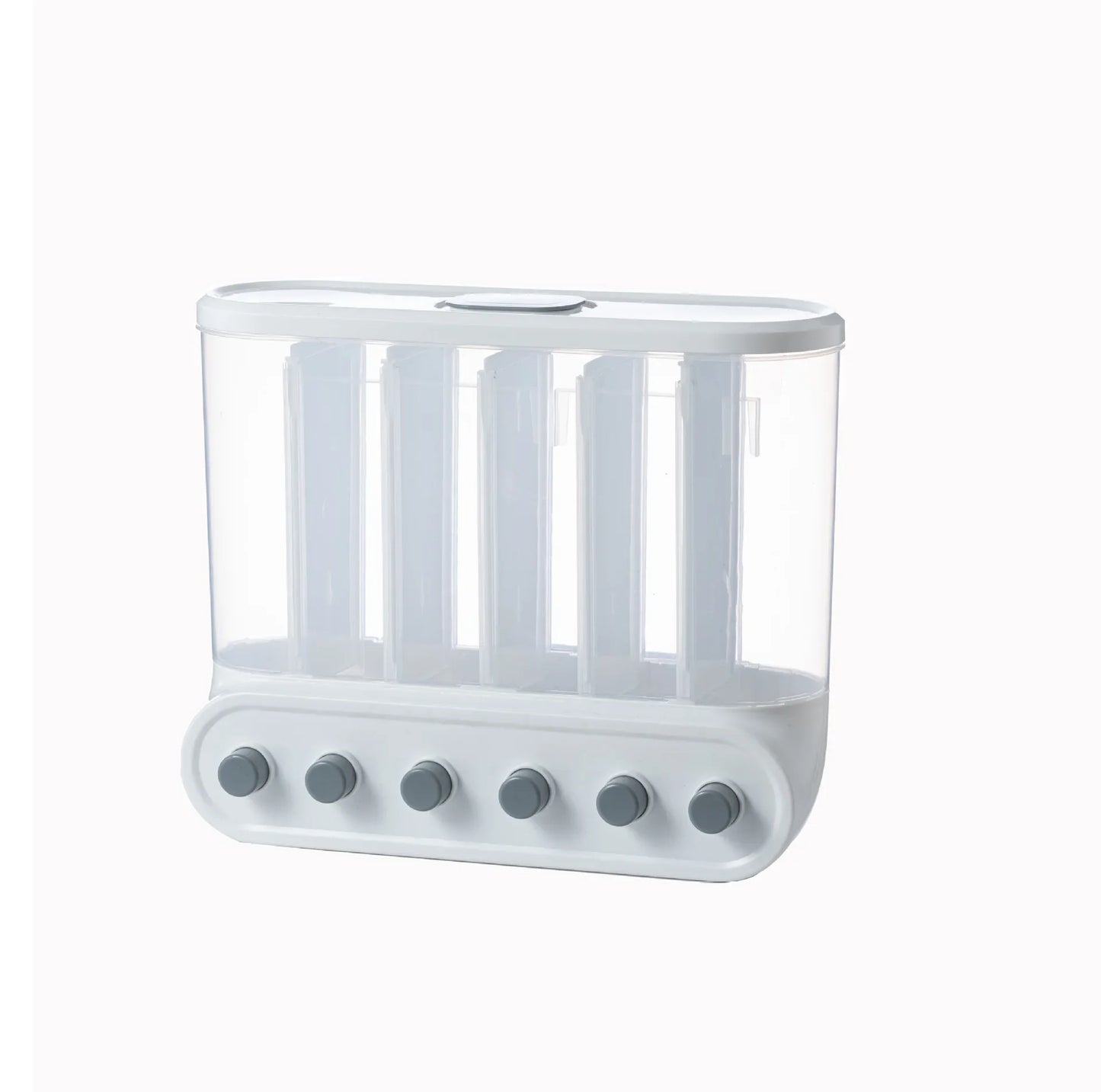 Wall Mounted Cereals Dispenser Kitchen Food Storage Containers Rice Grains Dispenser Transparent Separate Sealed Storage Jars