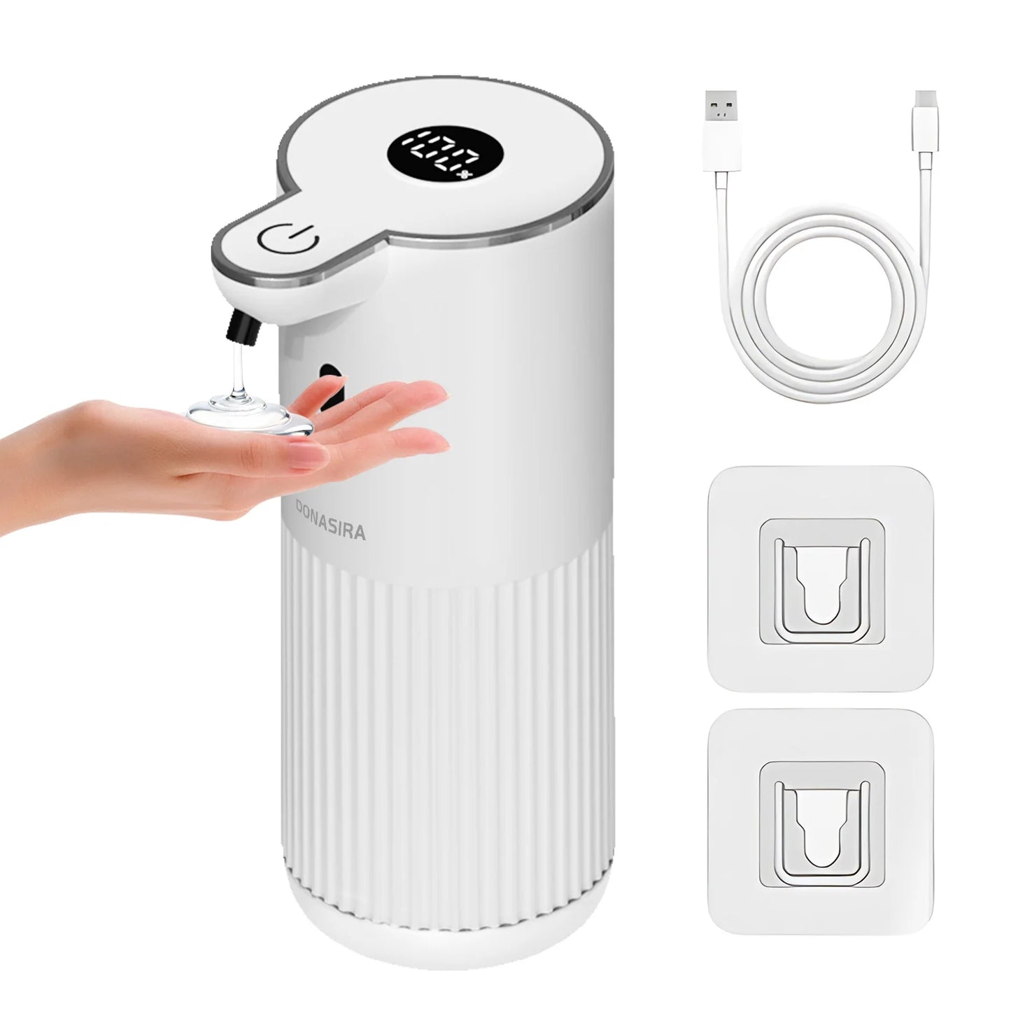 380ML Touchless HD Display 6-Levels Adjustable Foam/Liquid Control Automatic Smart Sensor Soap Dispenser Portable Shampoo Bottle