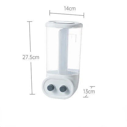 Wall Mounted Cereals Dispenser Kitchen Food Storage Containers Rice Grains Dispenser Transparent Separate Sealed Storage Jars