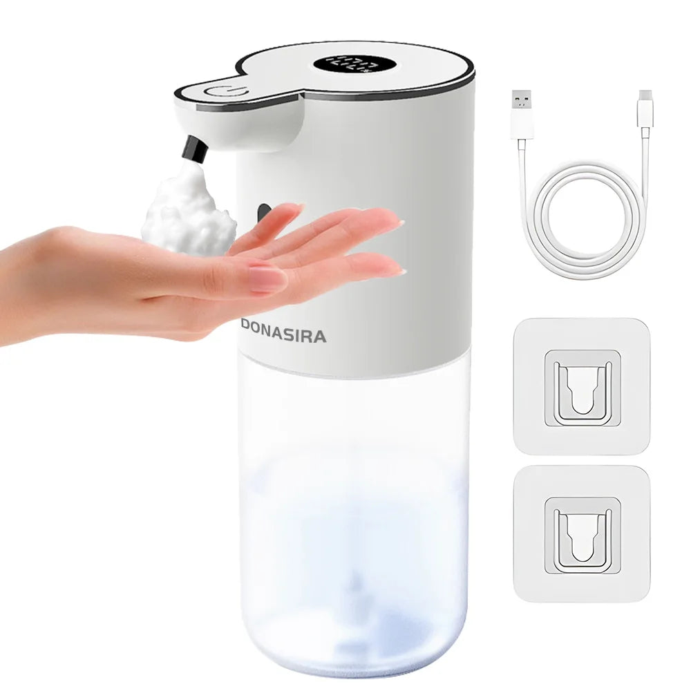 380ML Touchless HD Display 6-Levels Adjustable Foam/Liquid Control Automatic Smart Sensor Soap Dispenser Portable Shampoo Bottle