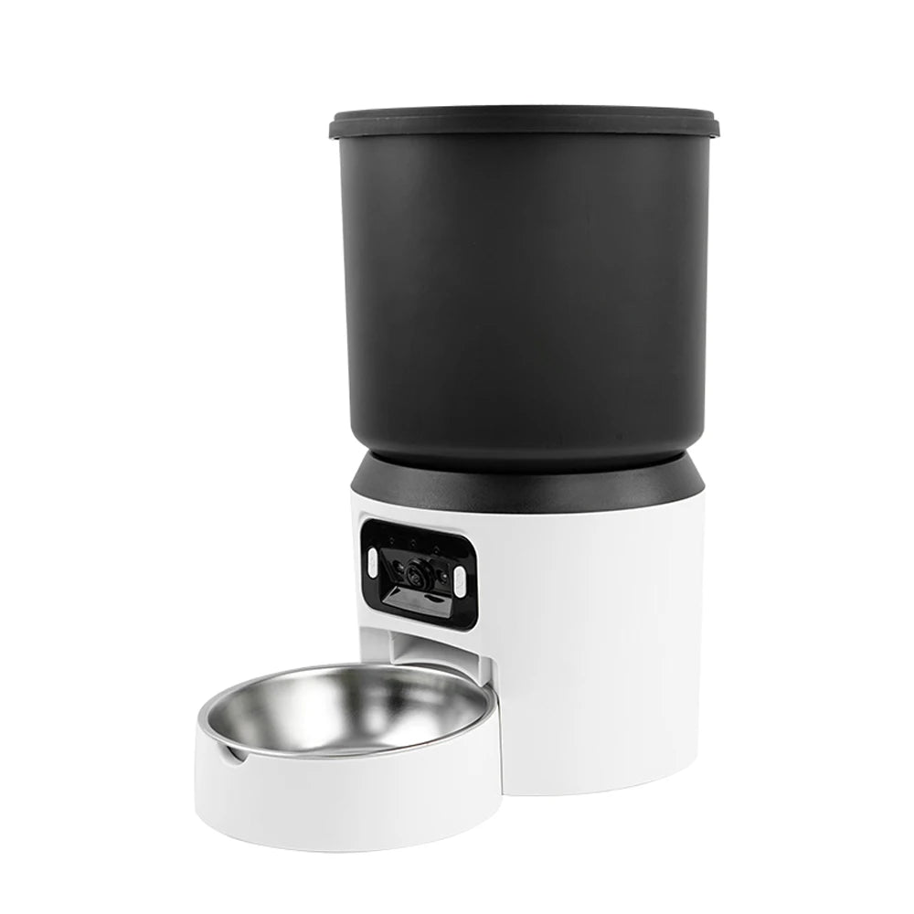 4L Automatischer Futterautomat mit Kamera für Katzen und Hunde, intelligenter Timer, Futterspender (ohne Stecker)