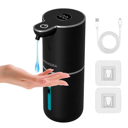380ML Touchless HD Display 6-Levels Adjustable Foam/Liquid Control Automatic Smart Sensor Soap Dispenser Portable Shampoo Bottle