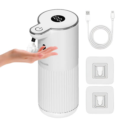 380ML Touchless HD Display 6-Levels Adjustable Foam/Liquid Control Automatic Smart Sensor Soap Dispenser Portable Shampoo Bottle