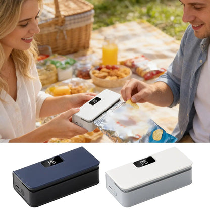 Rechargeable Mini Sealer, 6 Mode Electric Handheld Bag Sealer with Cutter & Magnetic Base for Kitchen, Snacks, Chips, Fruits