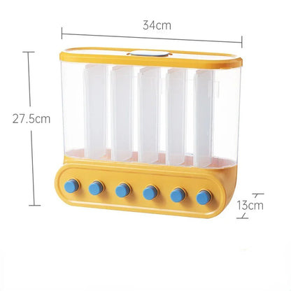 Wall Mounted Cereals Dispenser Kitchen Food Storage Containers Rice Grains Dispenser Transparent Separate Sealed Storage Jars
