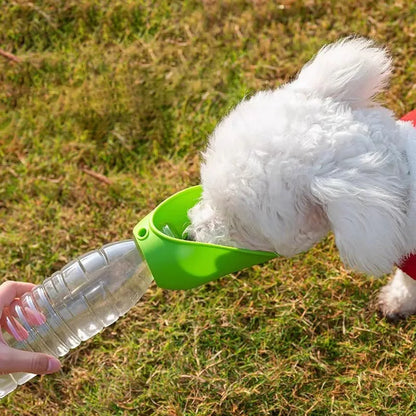 Universal Foldable Pet Water Dispenser, Portable Outdoor Dog Cat Drinking Cup with Interchangeable Water Bottle
