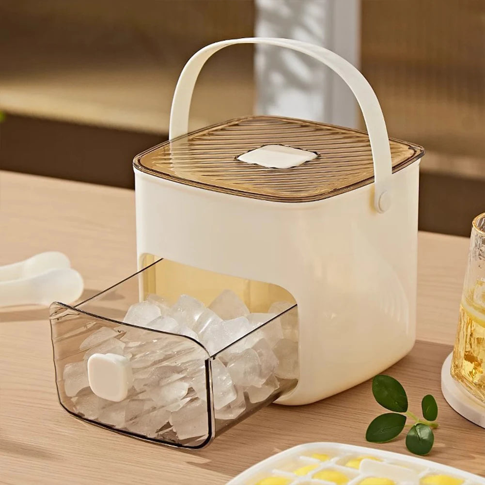 Portable Ice Maker with Storage Drawer Ice Maker with Handle Compact Ice Maker Machine for Home Office Household & Outdoor Use