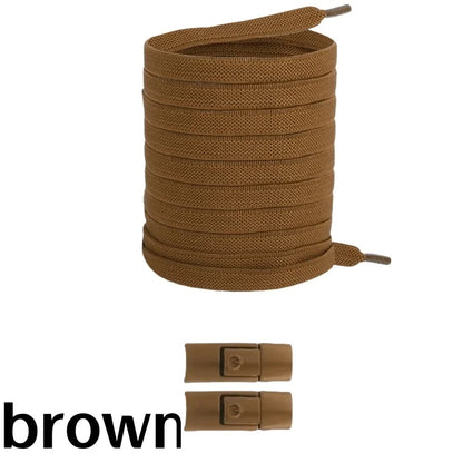 New Without Ties Elastic Laces No Tie Shoe Laces Press Lock Shoelaces Sneaker Kids Adult 8MM Widened Flat Shoelace for Shoes