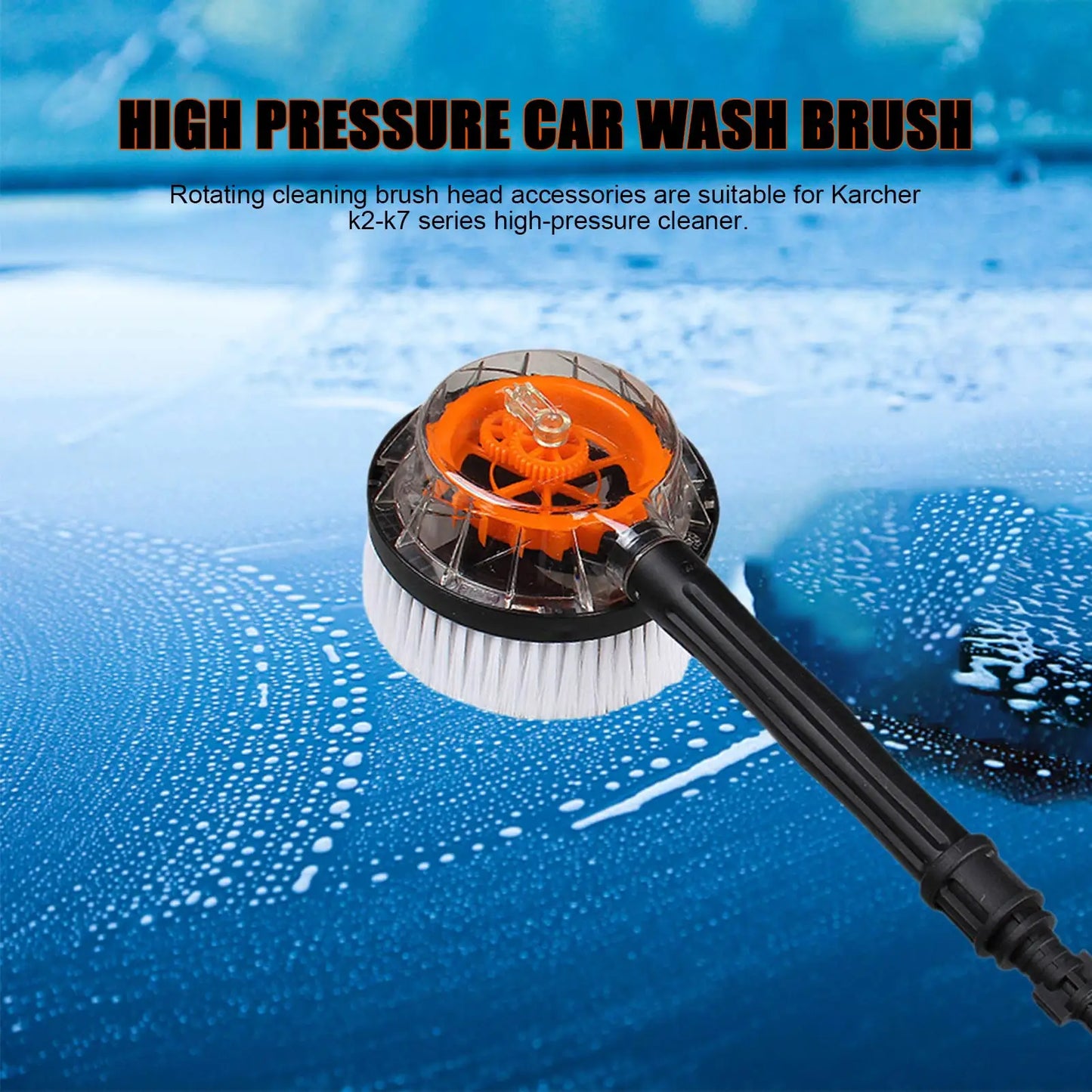 Car High Pressure Rotary Round Brush Water Cleaning Washing Brush Rigid For Karcher K2 K3 K4 K5 K6 K7 Clean Washer Appropriate