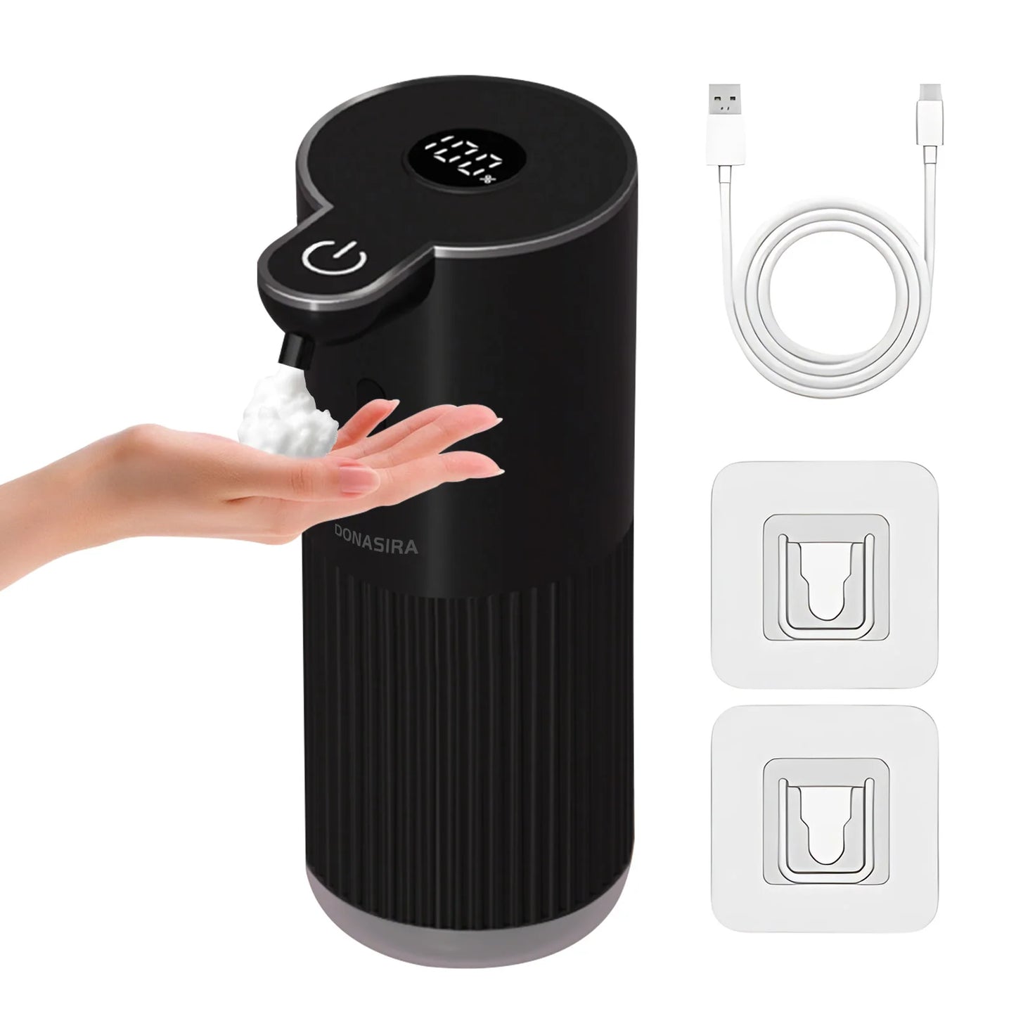 380ML Touchless HD Display 6-Levels Adjustable Foam/Liquid Control Automatic Smart Sensor Soap Dispenser Portable Shampoo Bottle