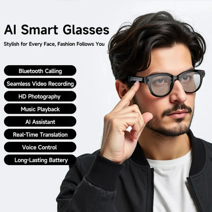 2026 KI-Smartbrille 8K Fernbedienung Touch Fotokamera Aufnahme Sprachassistent Übersetzer Drahtlose Bluetooth Sonnenbrille