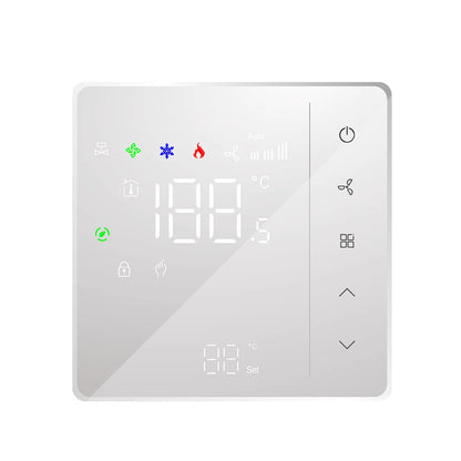 24V 220V NC/NO Valve 3-Speed Touch Screen Thermostat for Temperature Control Fan Coil Unit Work with Duct System