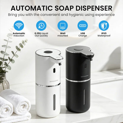 380ML Touchless HD Display 6-Levels Adjustable Foam/Liquid Control Automatic Smart Sensor Soap Dispenser Portable Shampoo Bottle