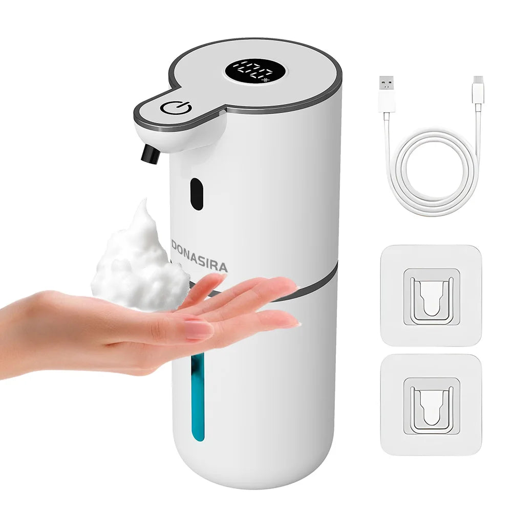 380ML Touchless HD Display 6-Levels Adjustable Foam/Liquid Control Automatic Smart Sensor Soap Dispenser Portable Shampoo Bottle