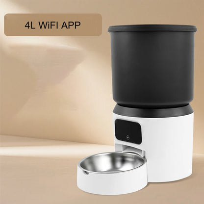 4L Automatischer Futterautomat mit Kamera für Katzen und Hunde, intelligenter Timer, Futterspender (ohne Stecker)